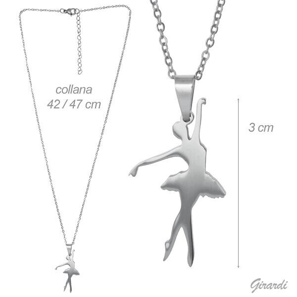 Halskette mit Ballerina aus Edelstahl 316l