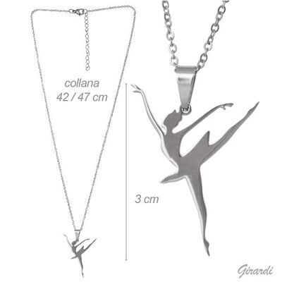 Halskette mit Ballerina aus Edelstahl 316l Halskette mit Ballerina aus Edelstahl 316l