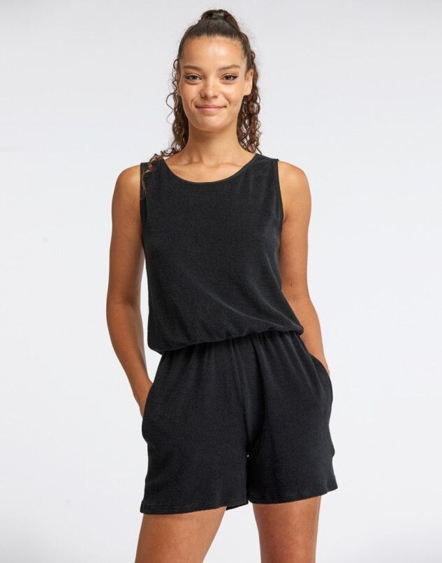 Calypso - Damen Tanz- und Fitness -Yoga Frottee Shortsanzug von Temps Danse Calypso - Damen Tanz- und Fitness -Yoga Frottee Shortsanzug von Temps Danse, Größe: S, Farbe: Noir/Schwarz
