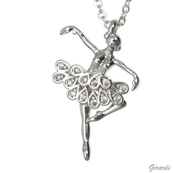 Zirkon-Ballerina-Halskette aus Messing F320108 Zirkon-Ballerina-Halskette aus Messing F320108