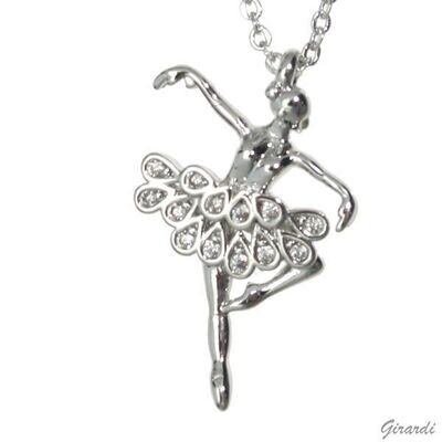 Zirkon-Ballerina-Halskette aus Messing F320108
