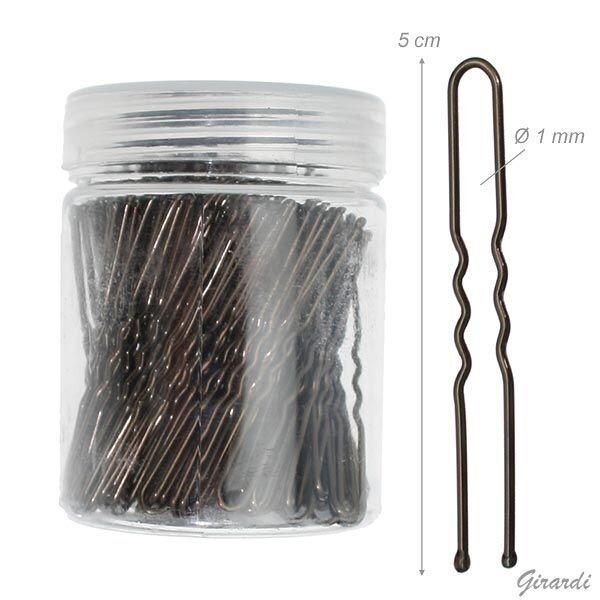 Haarnadeln 10 Stück 5 cm braun. Durchmesser 1 mm
