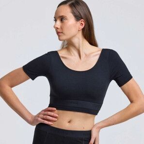 GOYAVE Crop-Top für Damen | Tanz & Yoga | Temps Danse GOYAVE Crop-Top für Damen | Tanz & Yoga | Temps Danse, Größe: XS, Farbe: Noir/Schwarz