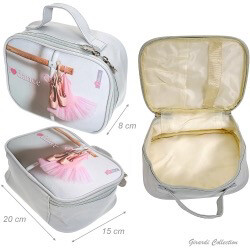 Kosmetiktasche aus Saffiano-Leder mit Balletttanz-Aufdruck von Girardi F400334 Kosmetiktasche aus Saffiano-Leder mit Balletttanz-Aufdruck von Girardi F400334