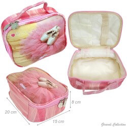 Kosmetiktasche aus Saffiano-Leder mit Balletttanz-Aufdruck von Girardi F400332 Kosmetiktasche aus Saffiano-Leder mit Balletttanz-Aufdruck von Girardi F400332