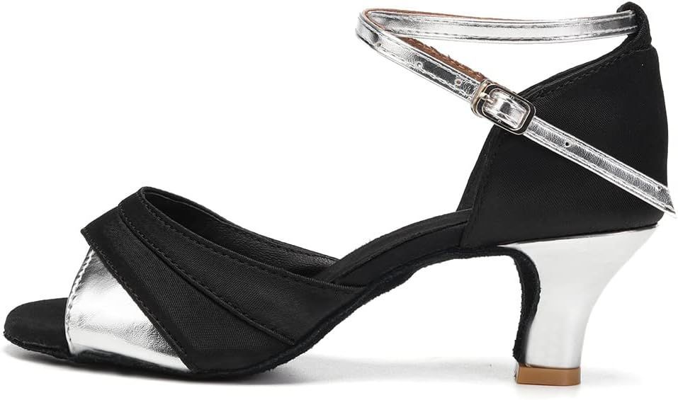 DanceCode Ballroom Damen Latine Schuhe Lotus, Absatz: 5 cm, Größe: 36, Farbe: Schwarz/Silber