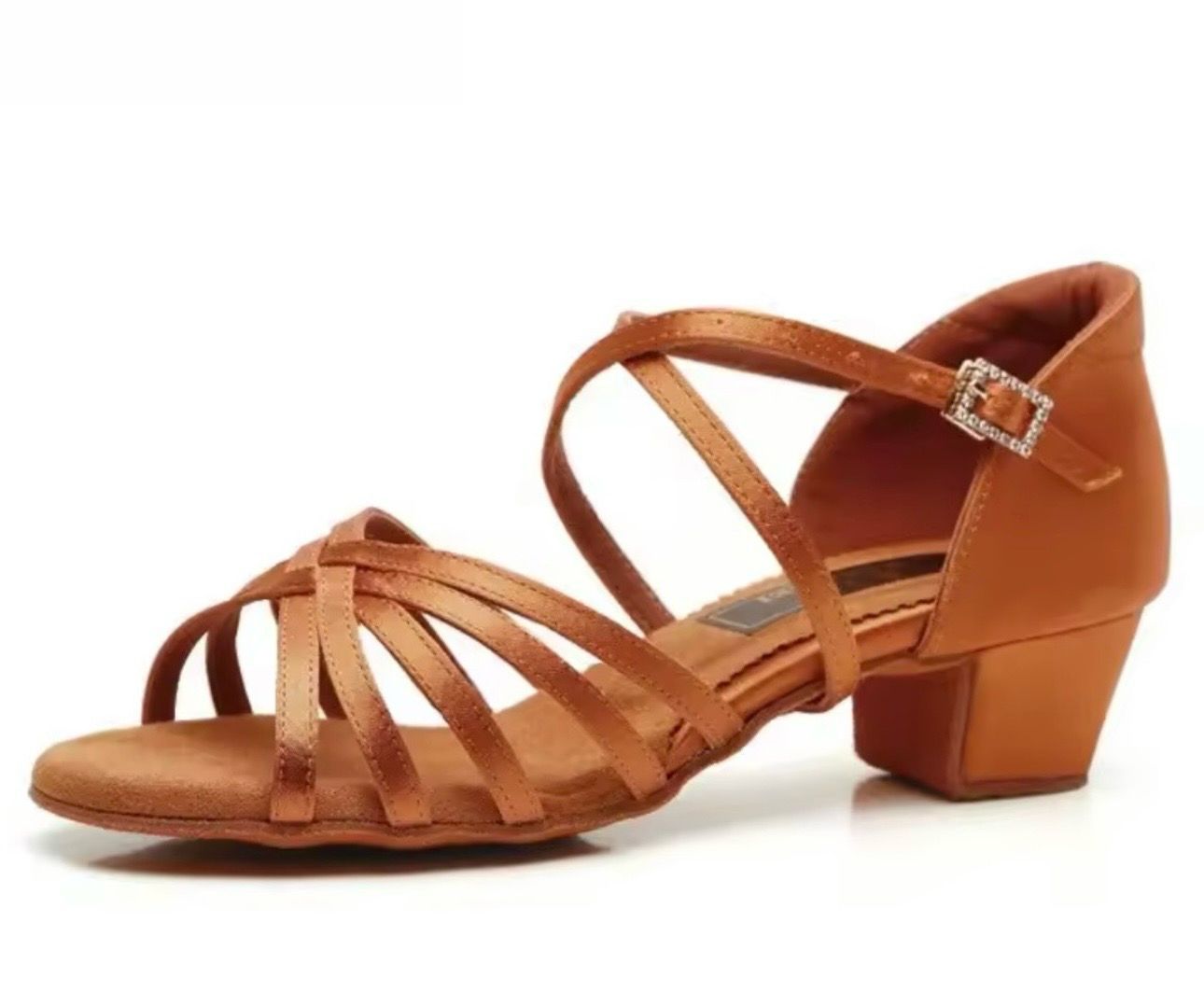 Tanzschuhe Aylin: Bequeme Latein Tanzschuhe mit Blockabsatz Dancecode, Farbe: Kupfer, Größe: 36