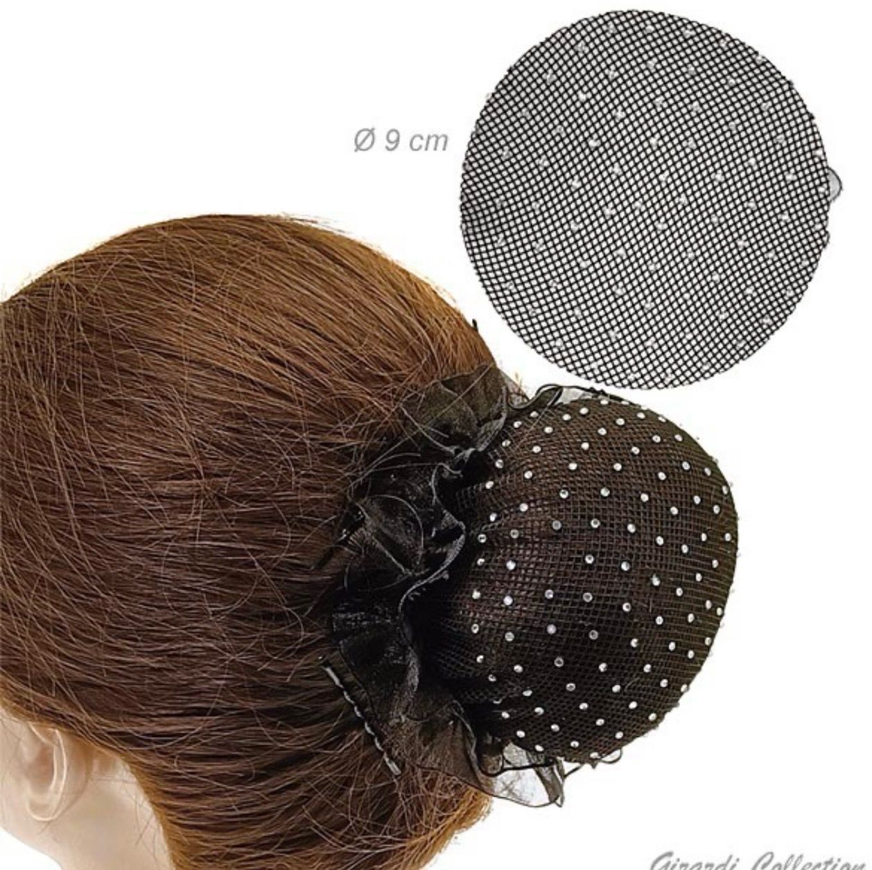 Haarnetz mit Steinen für Duttabdeckung von Girardi schwarz F670011M9