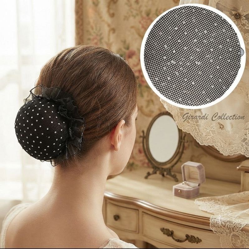 Girardi Haarnetz mit Strass schwarz (F670011M9) | Ballett-Accessoires