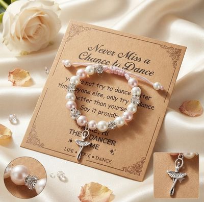 Armband DC54 mit Tänzerin-Charm & Perlen | DanceCode Armband DC54 mit Tänzerin-Charm & Perlen | DanceCode