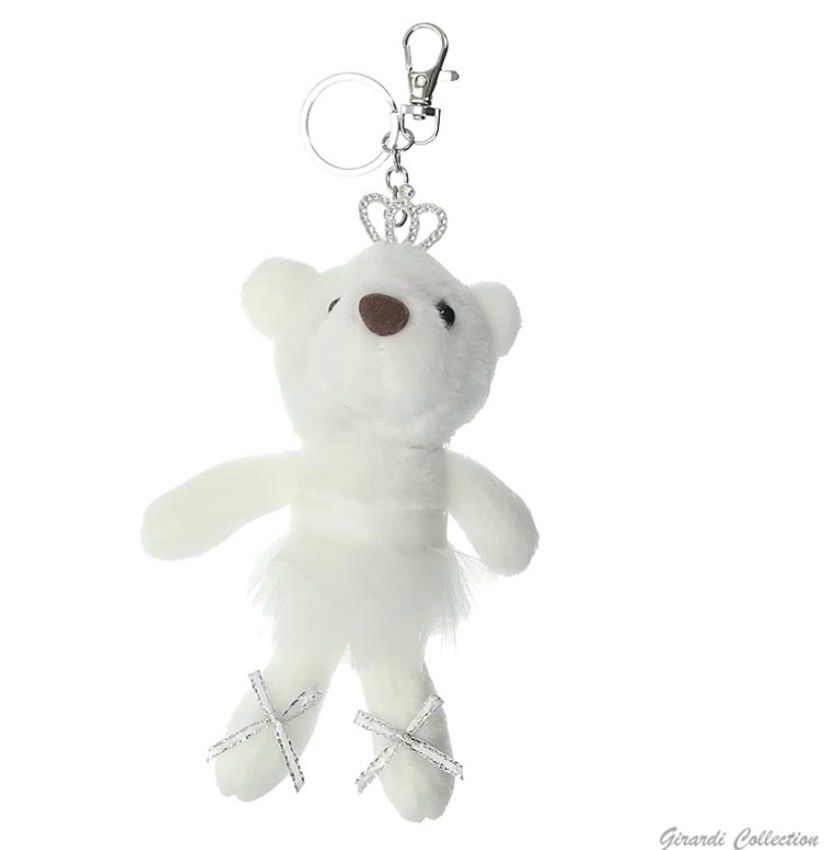 Ballerina Bärchen Schlüsselanhänger Girardi, Farbe: Weiß