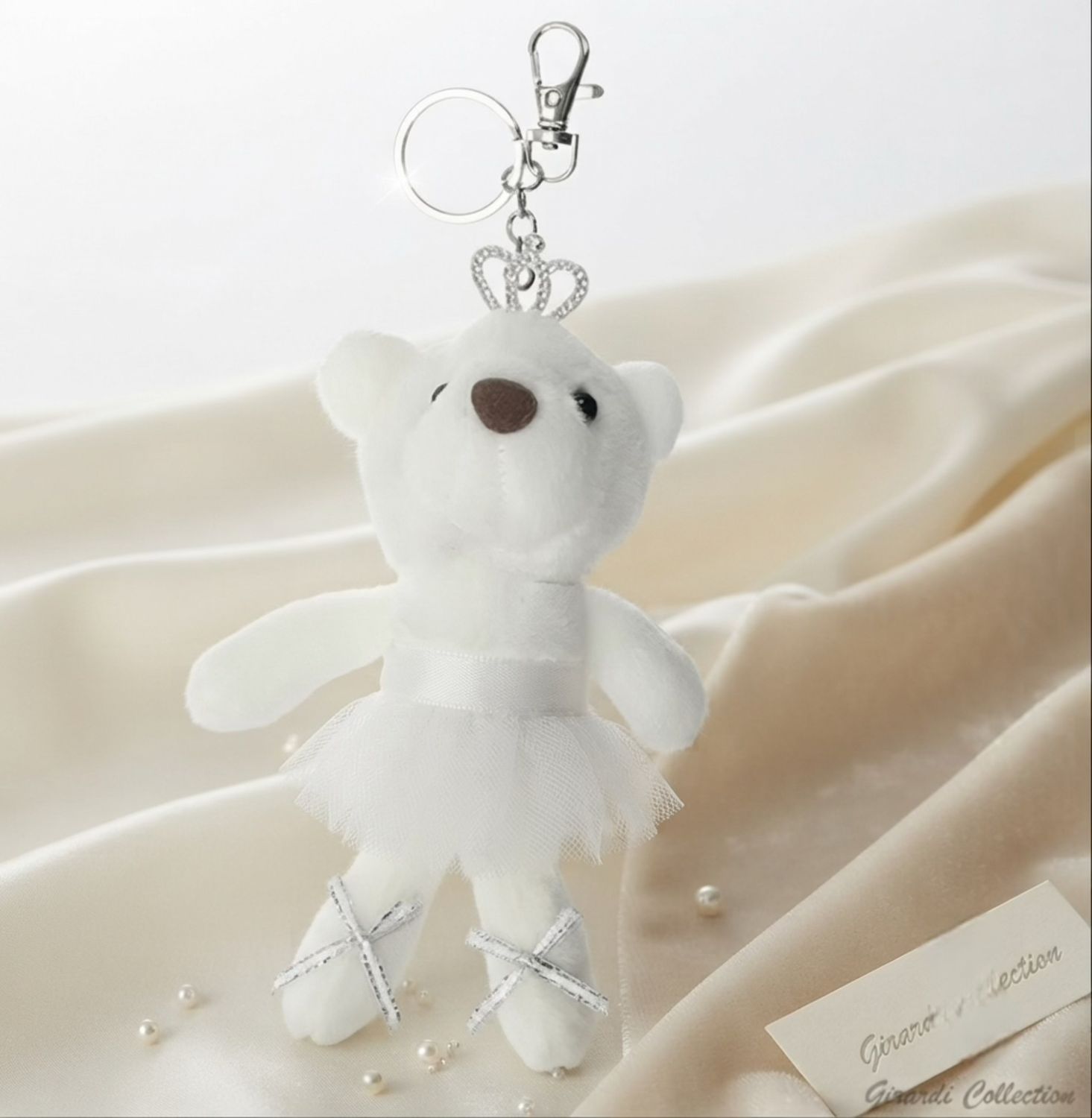 Ballerina-Bärchen Schlüsselanhänger | Girardi Collection | Tanz-Accessoires Ballerina-Bärchen Schlüsselanhänger | Girardi Collection | Tanz-Accessoires, Farbe: Weiß