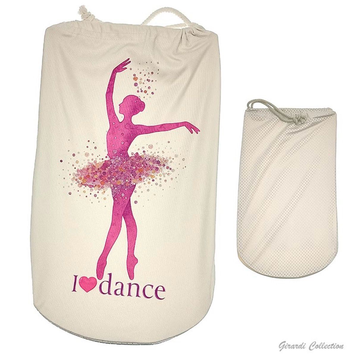 Ballet Aquarell Dance Shoe Bag Schuhtasche Schuhbeutel mit Glitzer Girardi, Bild: Ballerina 1