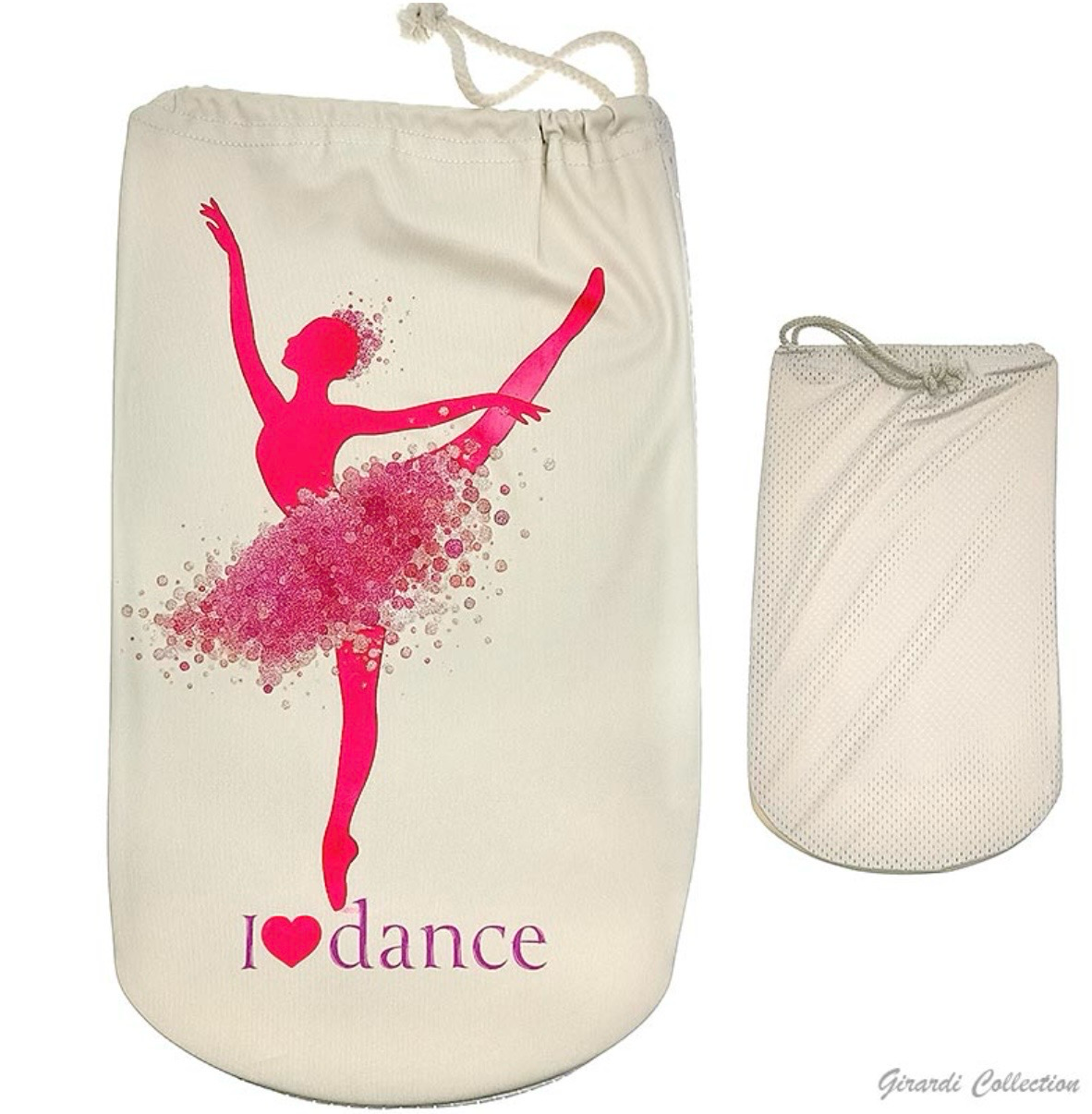 Ballet Aquarell Dance Shoe Bag Schuhtasche Schuhbeutel mit Glitzer Girardi