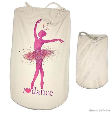 Ballet Aquarell Dance Shoe Bag Schuhtasche Schuhbeutel mit Glitzer Girardi Ballet Aquarell Dance Shoe Bag Schuhtasche Schuhbeutel mit Glitzer Girardi