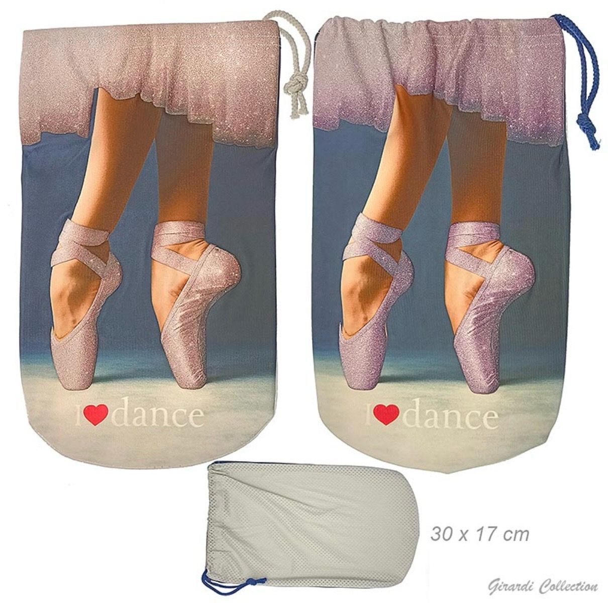 Ballet 3D Dance Shoe Bag Schuhtasche Schuhbeutel mit Glitzer Girardi