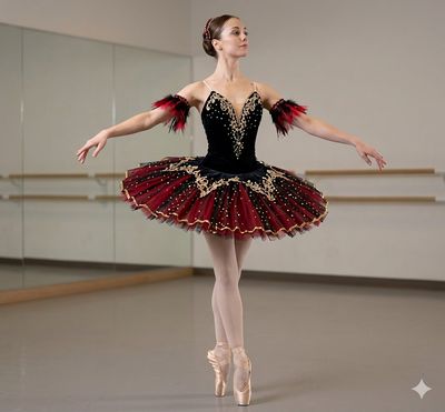 Black Swan Royal – Professionelles Ballett-Tutu in Schwarz-Rot Black Swan Royal – Professionelles Ballett-Tutu in Schwarz-Rot
