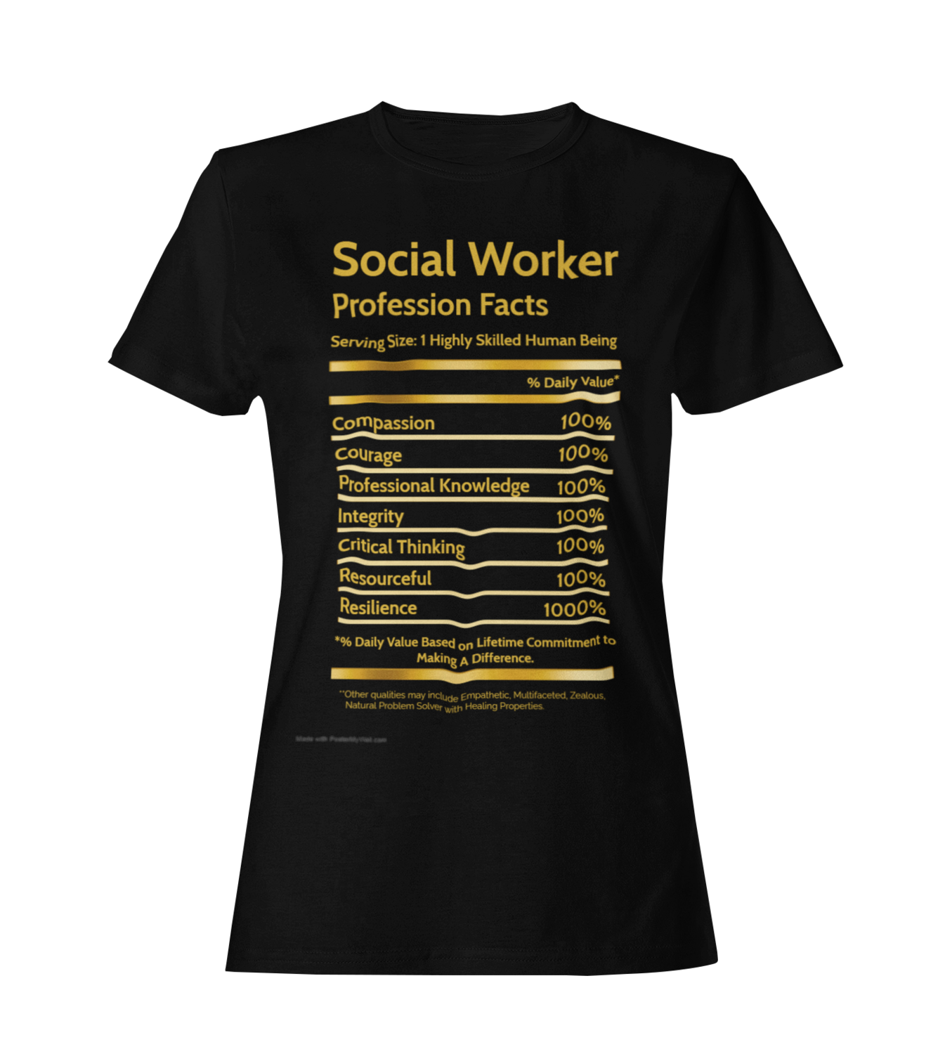 Social Work Facts T-shirt B/G