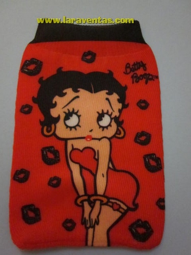Funda movil,mp3 betty boop roja con besitos