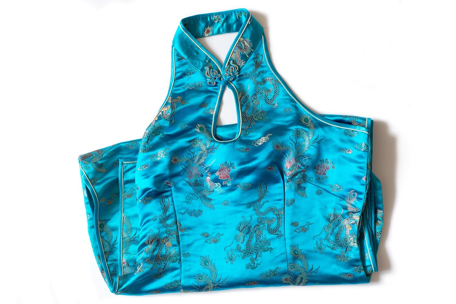 Vintage satin cheongsam  by  Lian Lin