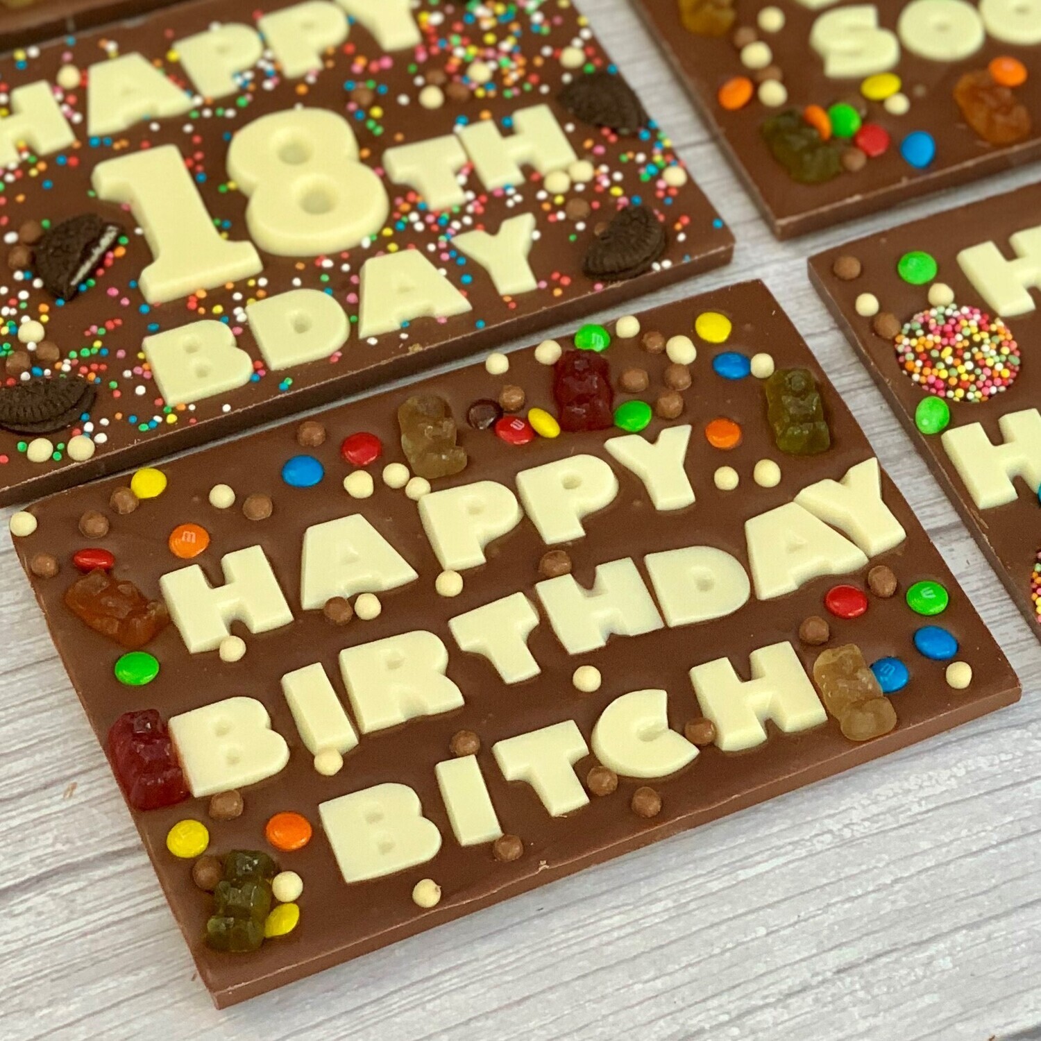Adults Only Chatter Blocks - custom milk chocolate with bold messages