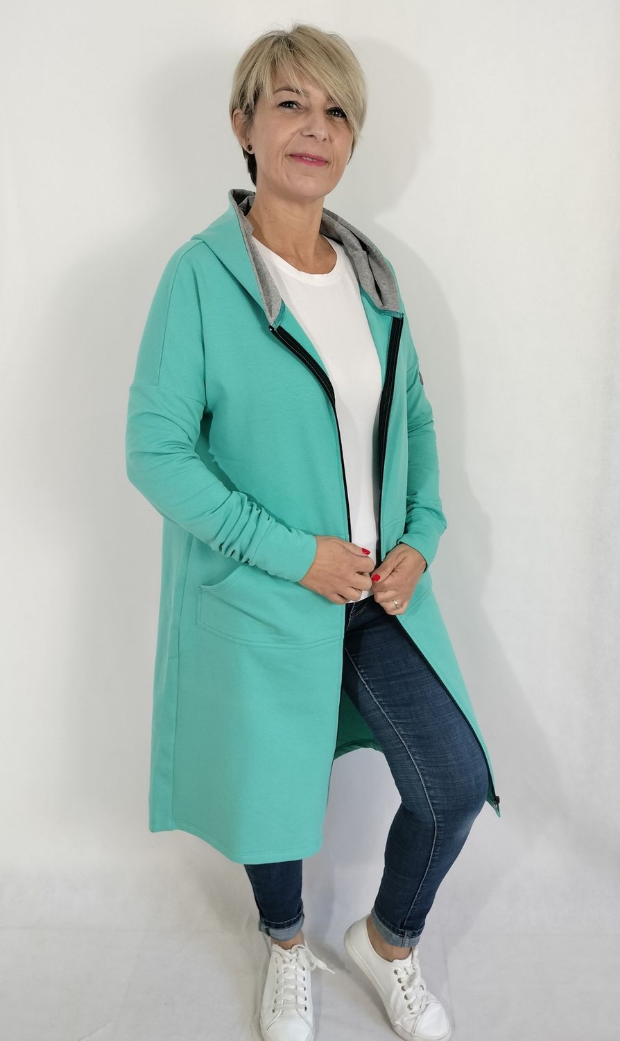 OLGA kardigán - türkiz