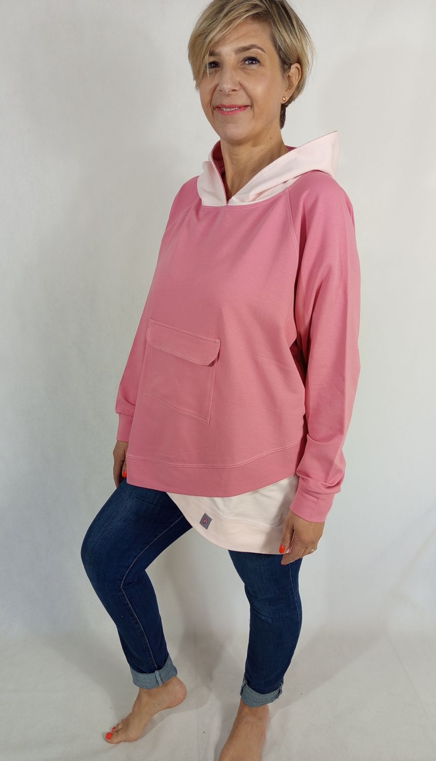 POWER szabadidő pulóver - lazac/rózsaszín