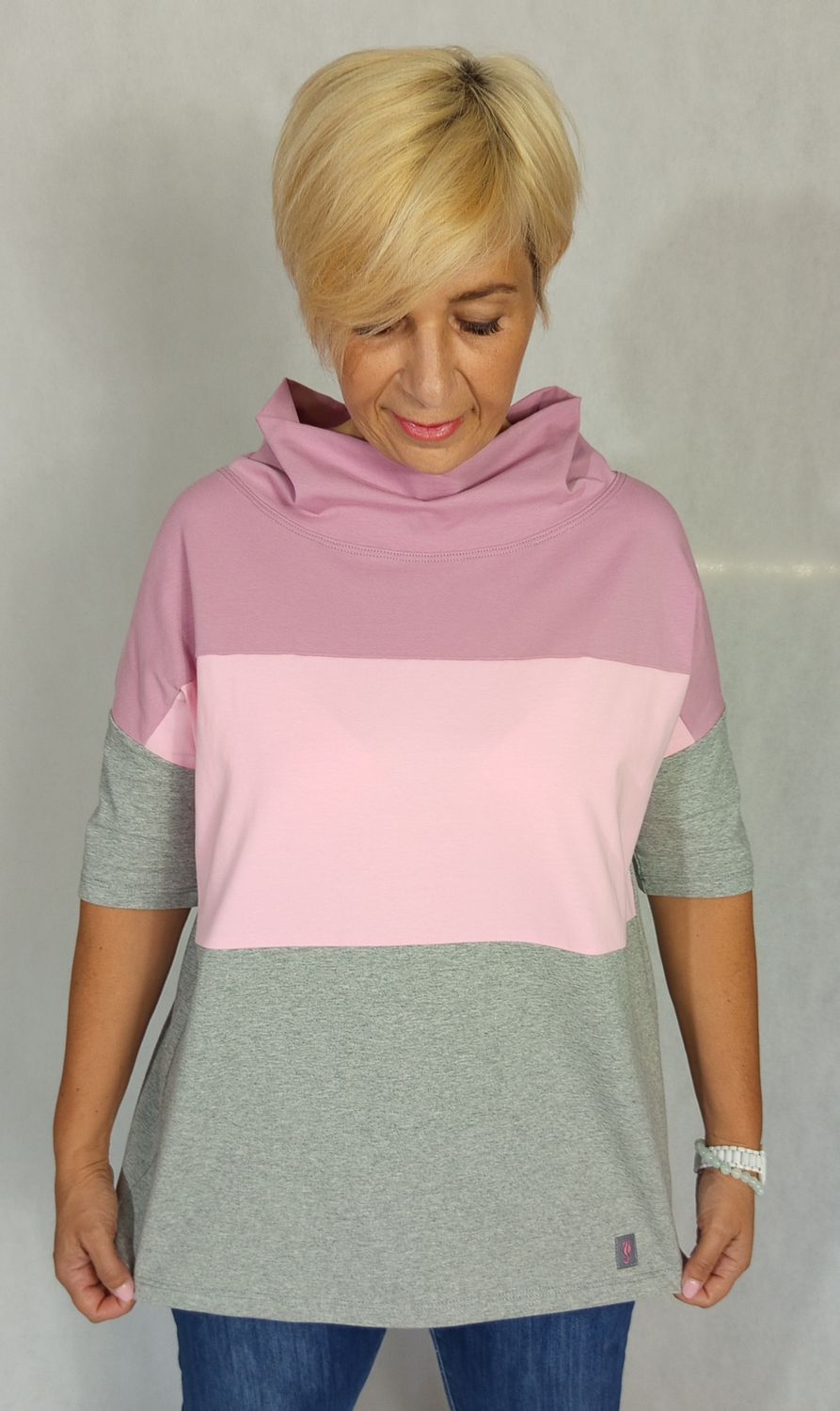 GABRIEL póló - mályva/rózsaszín/szürke