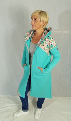 OLGA kardigán - türkiz/bogyó