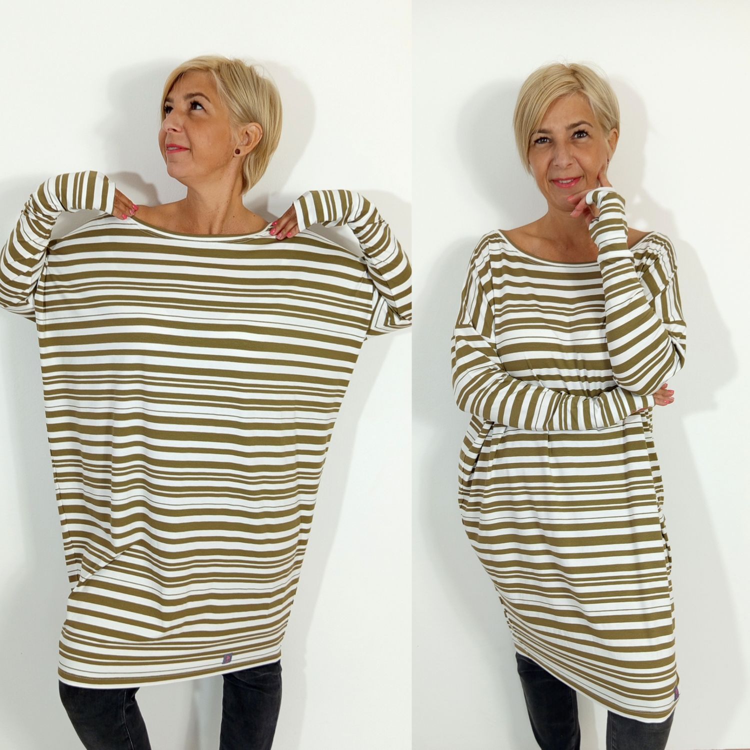 Leila - kheki csíkos