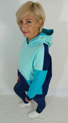 JAM kapucnis póló - menta/türkiz/sötétkék