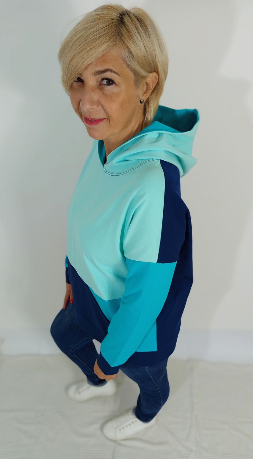 JAM kapucnis póló - menta/türkiz/sötétkék