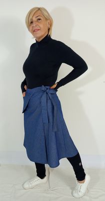 AMIRA zsebes/átlapolt szoknya- farmer