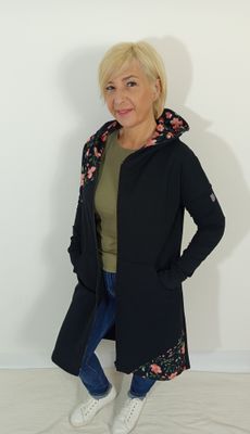 OLGA kardigán - fekete/virágos