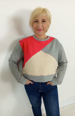 AIR pulóver - barack/bézs/szürke