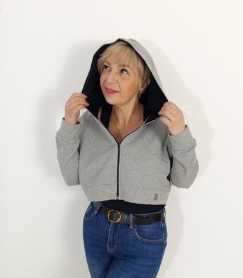 RIO kapucnis kardigán/boleró - szürke