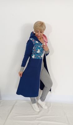 ONYX hosszú ujjú - sötétkék/rózsaszín/madár mintás