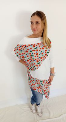 SARAH póló/ruha- eper/fehér