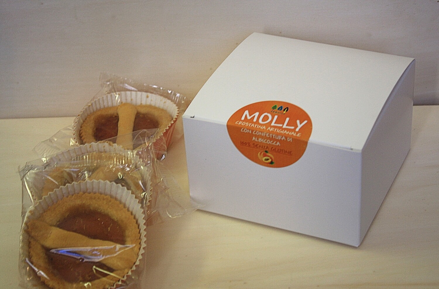 Molly: crostatina artigianale all&#39;albicocca senza glutine - 6 pezzi