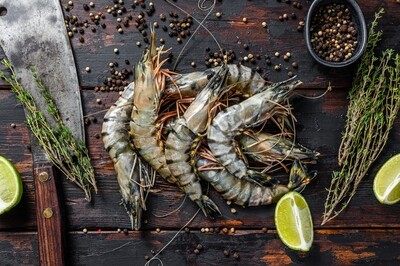 Black Tiger King Prawns - 600g Head On 16/20