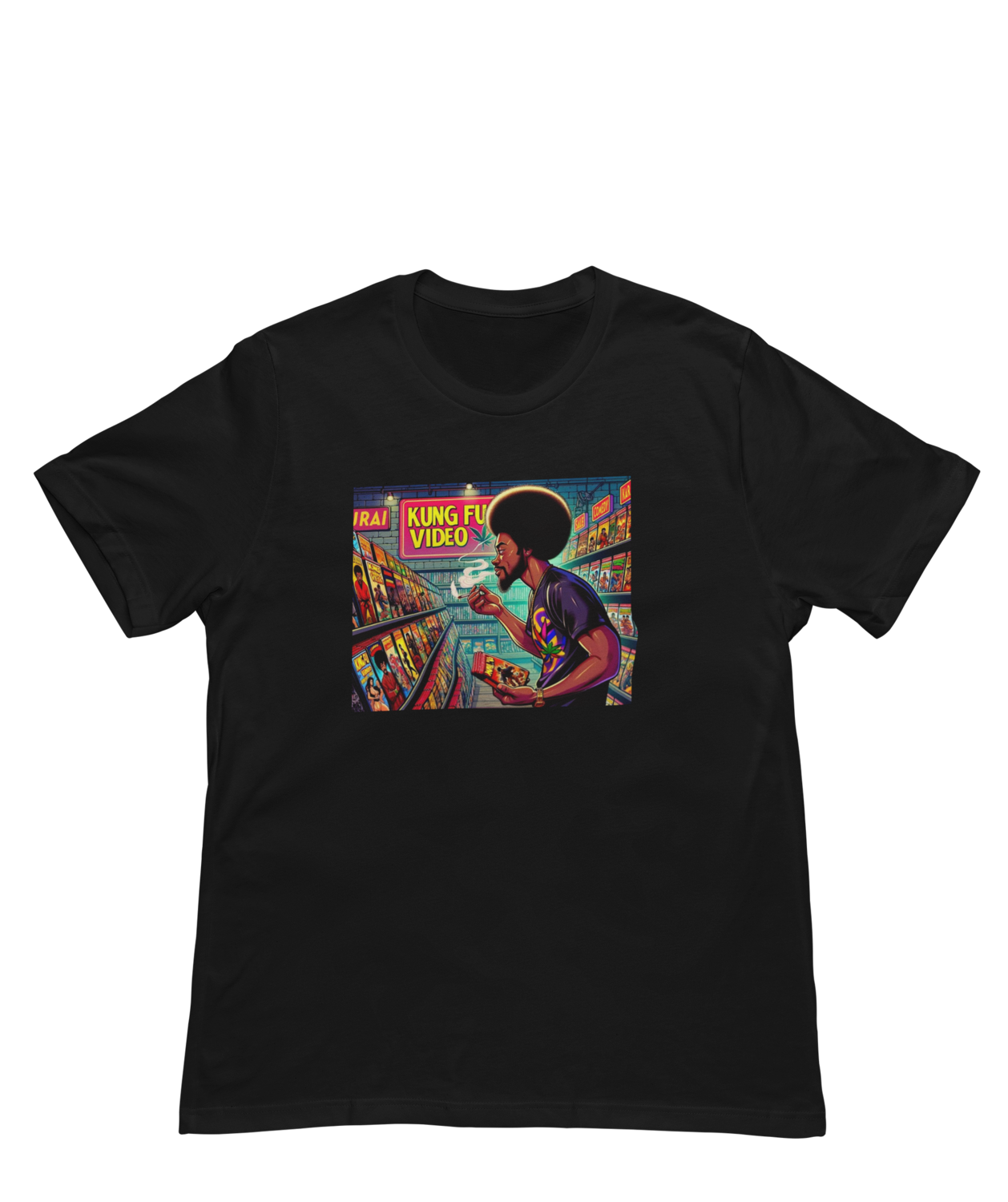 Classic Kungfu Video Tshirt, Color: Black