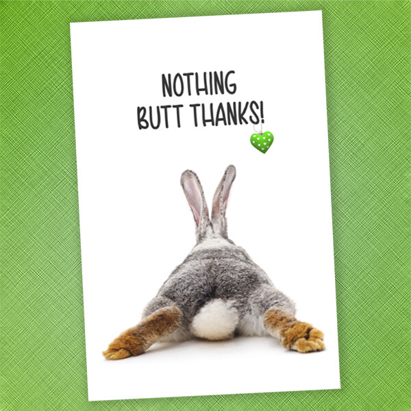 Cards - Nothing Butt Thanks (Bunny) 10 Pack - Blank