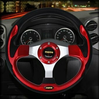 Volante Deportivo Tuning Racing Auto Exclusivo Rojo Vdr24a-2