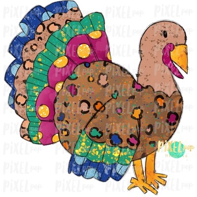 Splatter Turkey Watercolor Sublimation PNG | Hand Drawn Sublimation Design | Sublimation PNG | Digital Download | Printable Artwork | Art