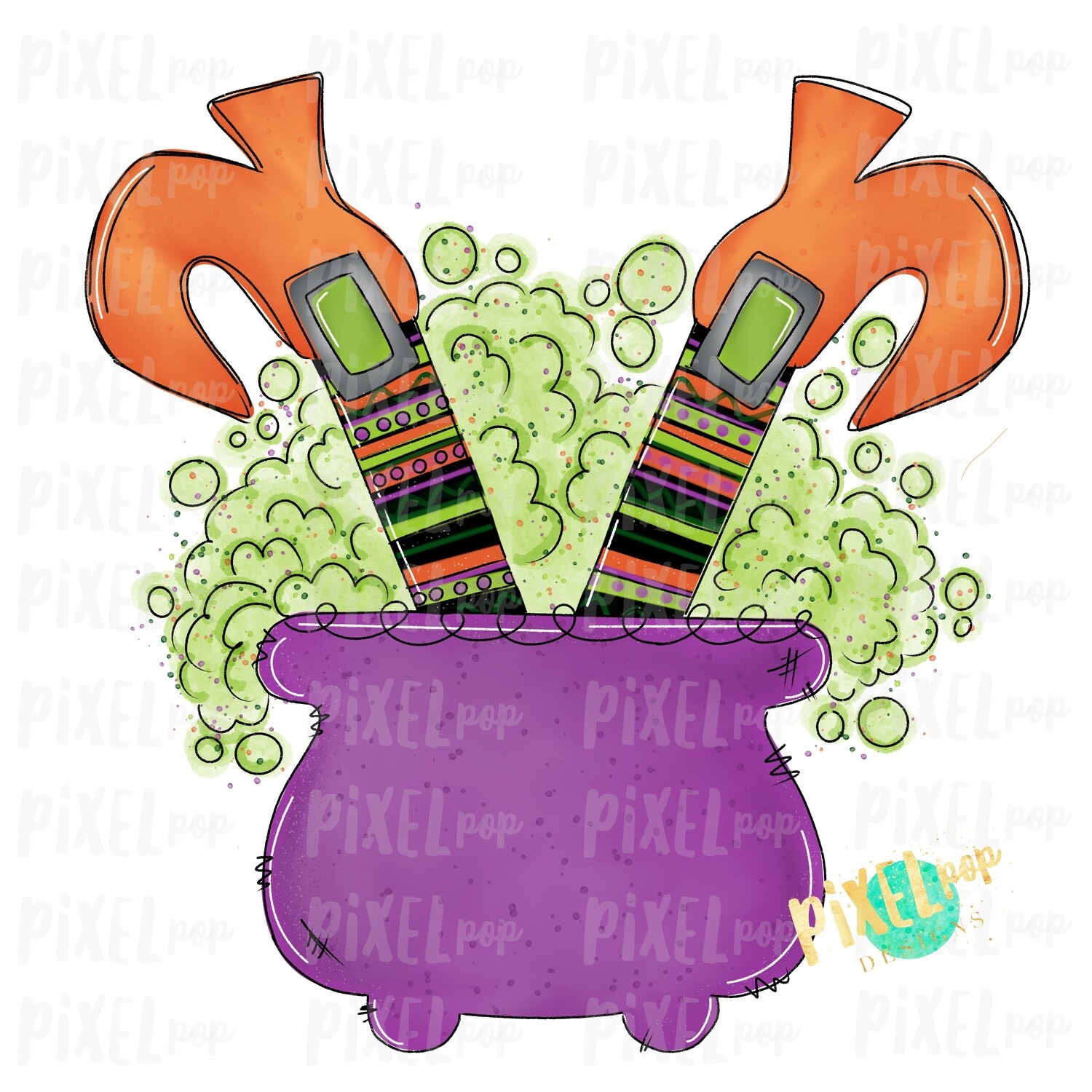 Cauldron Witch Feet Halloween Sublimation PNG | Hand Drawn Sublimation Design | Sublimation PNG | Digital Download | Printable Artwork | Art