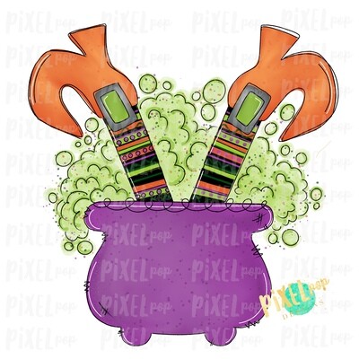 Cauldron Witch Feet Halloween Sublimation PNG | Hand Drawn Sublimation Design | Sublimation PNG | Digital Download | Printable Artwork | Art
