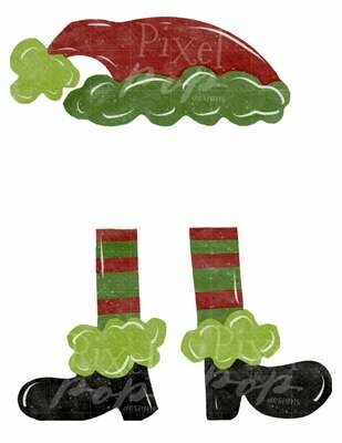 Santa Hat Legs Boots Digital Watercolor Sublimation PNG | Hand Drawn Design | Sublimation PNG | Digital Download | Printable Artwork | Art