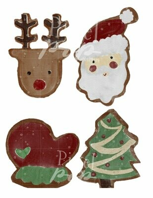 Watercolor Christmas Cookies Clip Art Sublimation PNG | Hand Drawn Design | Sublimation PNG | Digital Download | Printable Artwork | Art