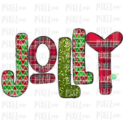 Jolly Christmas Plaid Patterened Word Sublimation PNG | Tree Farm Art | Hand Drawn Design | Digital Download | Printable Artwork | Art