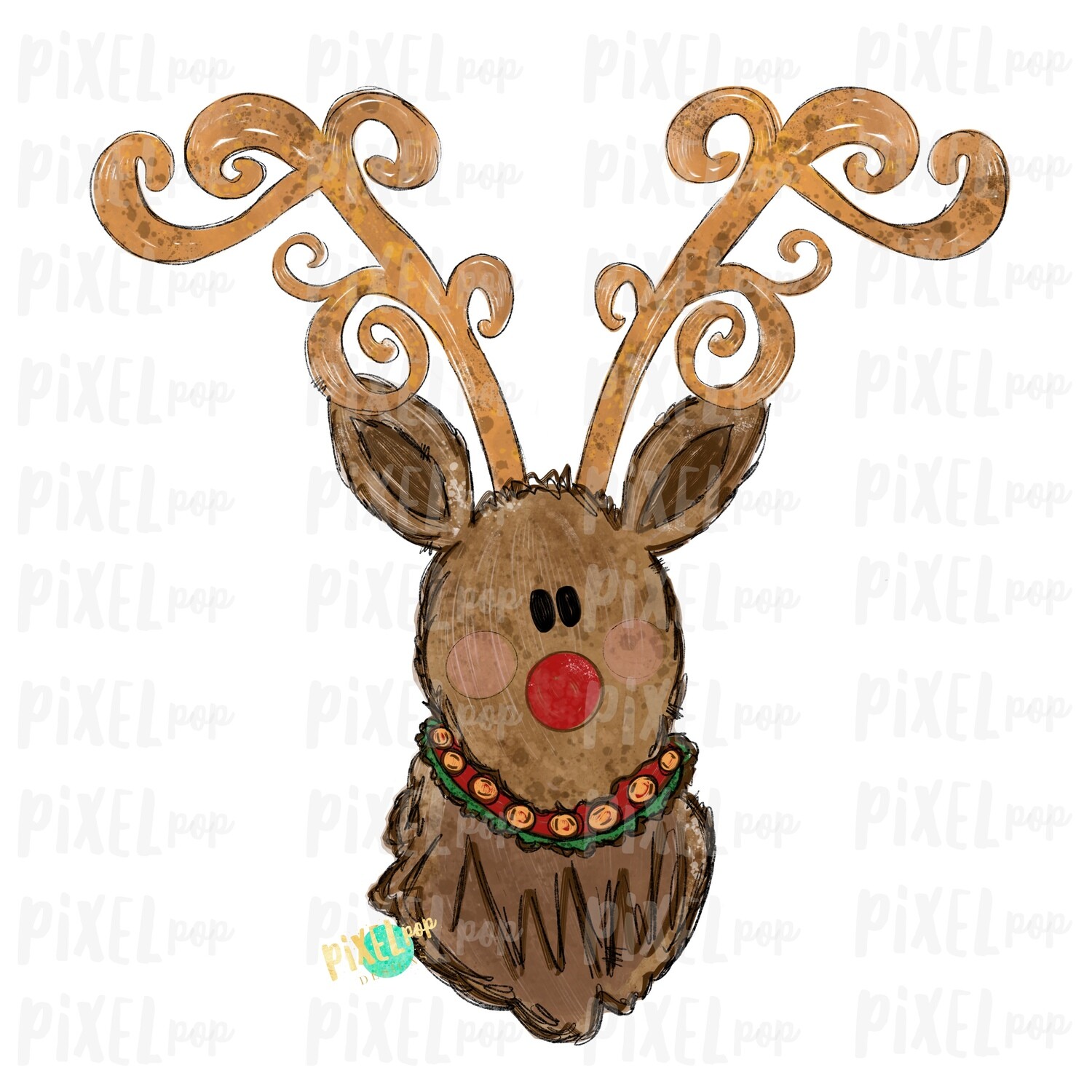 Reindeer Christmas Decorative Antlers No Bow (BOY) Sublimation PNG | Reindeer Art | Digital Download | Printable Artwork | Clip Art